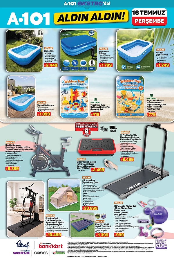 Walke Büyük Boy Şişme Aile Havuzu Pompa ve Havuz Örtüsü Dahil 2.499 TL