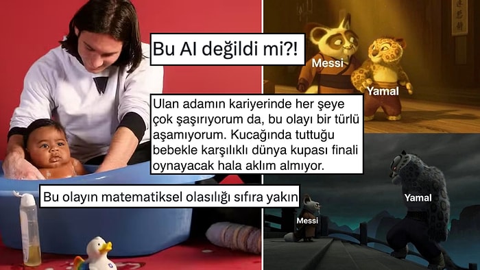 Messi ile Yamal'ın Yıllar Önce Çekilen Fotoğrafına Yorum Yağdı: "Bu AI Değil mi?"