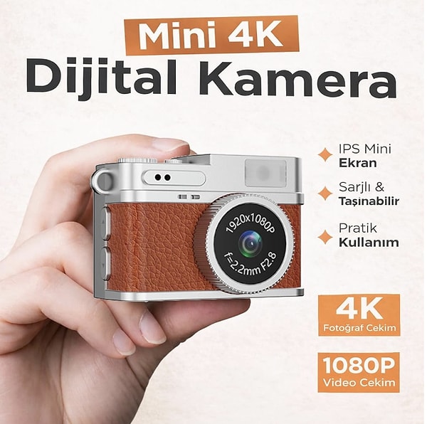 Mini dijital selfie kamerası anılarını estetik videolarla ölümsüzleştirmek isteyen genç ruhlara özel!