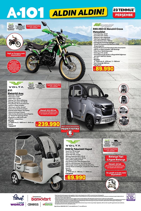 Revolt RX5 250 CC Benzinli Cross Motosiklet 89.990 TL