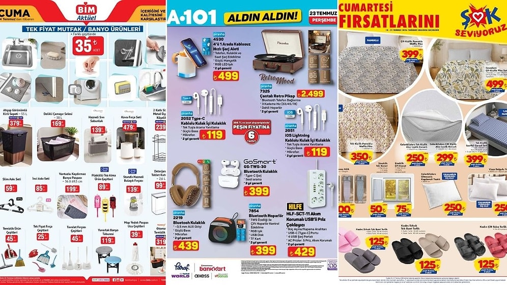 İndirim Günleri Başlıyor! 18 - 24 Temmuz Haftasında A101 ve BİM Aktüel Ürünler Listesinde Ne Var?