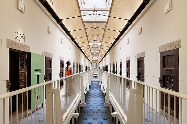 The guest rooms at Hoshinoya Nara Prison were redesigned without completely erasing the building's past.