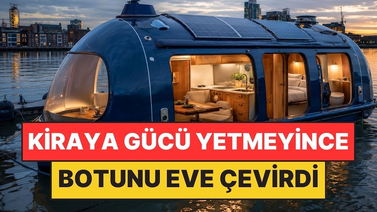 Kiraya gücü yetmeyince 46 kişilik cankurtaran botunu eve çevirdi