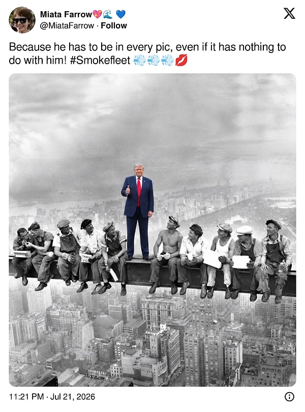 Trump tarihe tanıklık edilen her ikonik fotoya sokuldu.