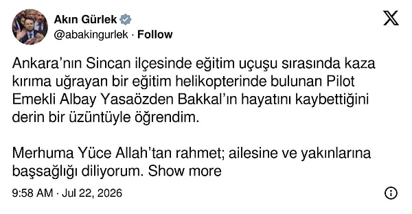 Emekli albay hayatını kaybetti.