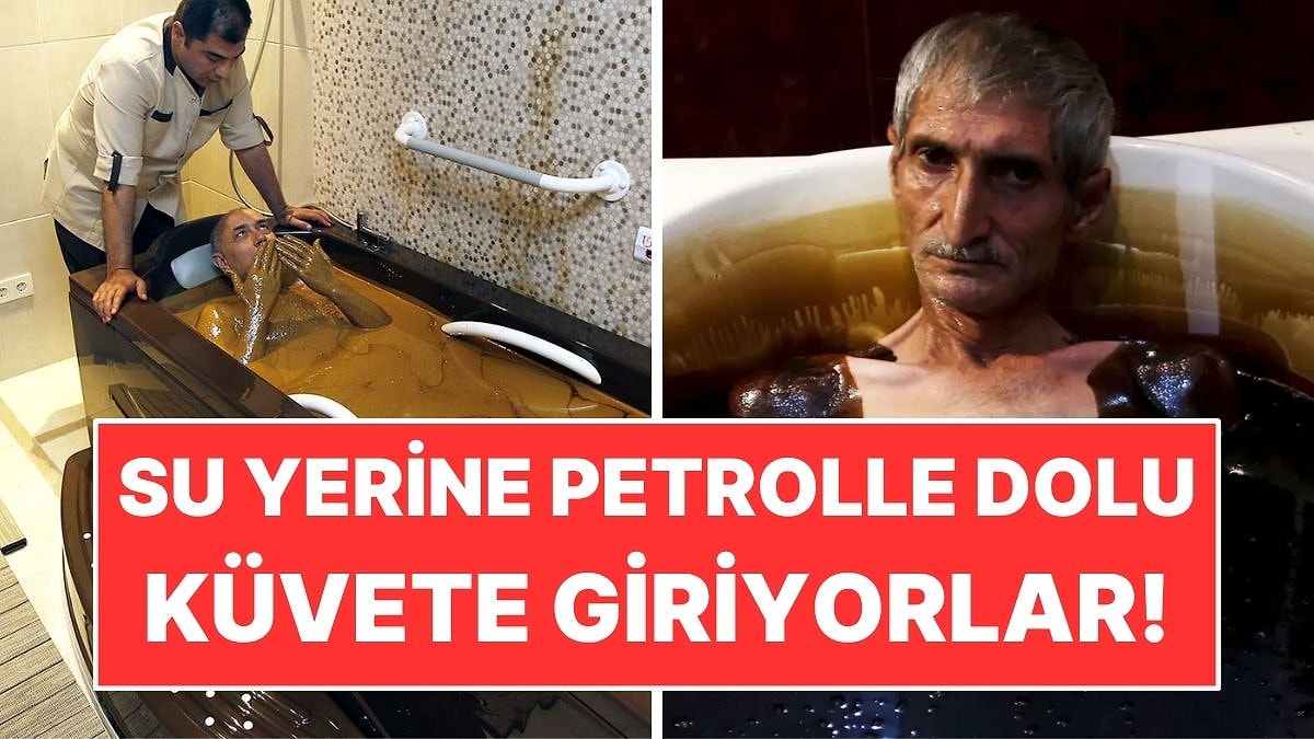 Su Yerine Petrolle Dolu Küvete Giriyorlar! Yalnızca 10 Dakika Kalabiliyorlar