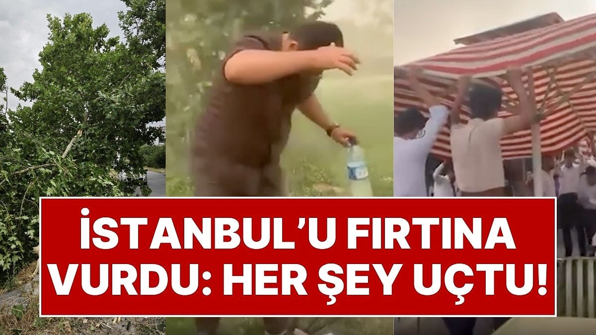 Meteoroloji Uyardı, Şiddetli Fırtına İstanbul’u Vurdu: Çatılar Uçtu, Ağaçlar Devrildi, Göz Gözü Görmedi!