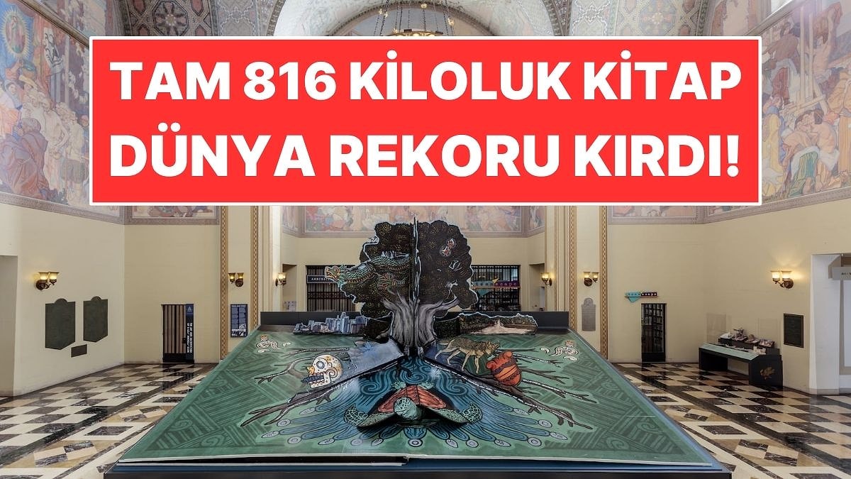 Kütüphanenin Ortasına 816 Kiloluk Kitap Yaptılar: Guinness Rekoru Kırdı