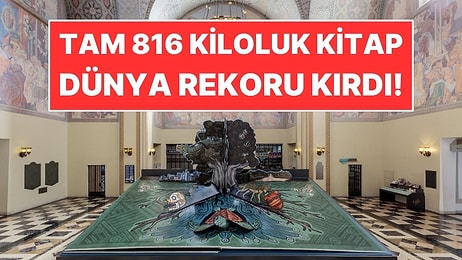 Kütüphanenin Ortasına 816 Kiloluk Kitap Yaptılar: Guinness Rekoru Kırdı