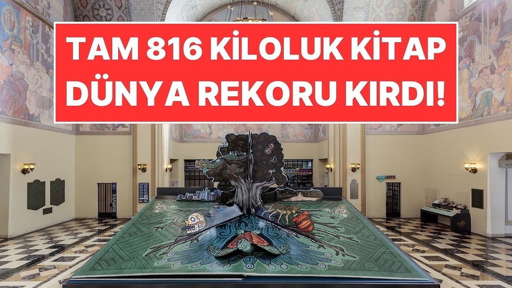 Kütüphanenin Ortasına 816 Kiloluk Kitap Yaptılar: Guinness Rekoru Kırdı