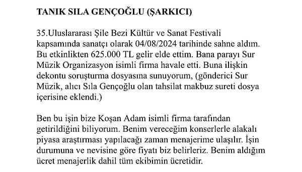 İfadesi alınan sanatçılar ise şu ifadeleri kullandı: