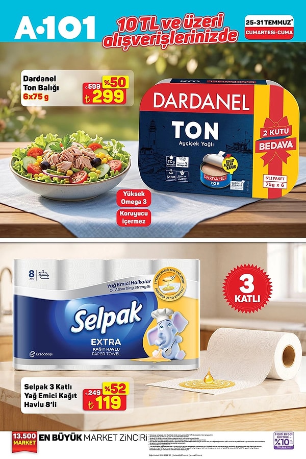 10 TL ve üzeri alışverişlerinizde;