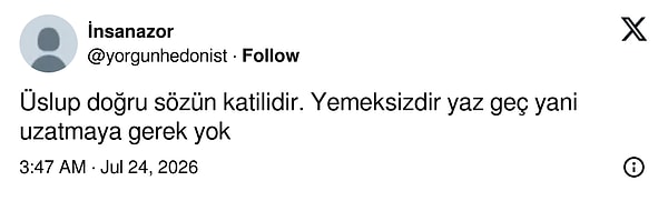 Yazıdaki üslup da ayrıca tepki çekti.