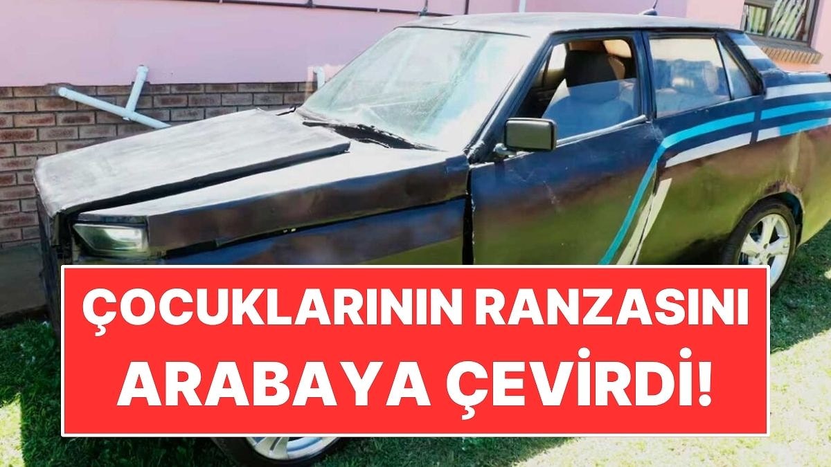 İki otomobili de bozulunca çocuklarının ranzasından araba yaptı