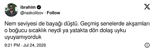İşte en serin Temmuz günü için yapılan yorumlar👇🏻