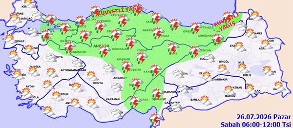 Meteoroloji Genel Müdürlüğü, yurdun kuzey ve iç kesimlerinde parçalı ve çok bulutlu bir havanın hakim olacağını bildirdi.