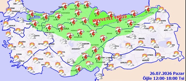 Marmara Bölgesi geneli parçalı ve çok bulutlu bir gün geçirecek. Bölgenin doğu kesimlerinde yerel sağanaklar görülmesi öngörülüyor.