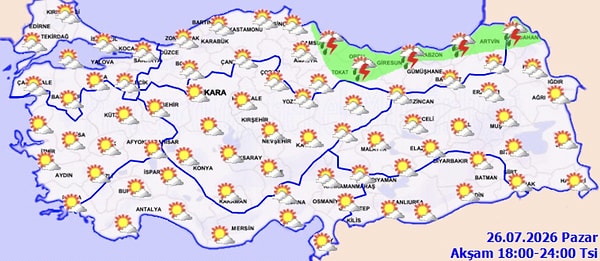 Hava sıcaklıklarının batı kesimlerde hafif artış göstereceği, diğer bölgelerde ise önemli bir değişiklik olmayacağı tahmin ediliyor.