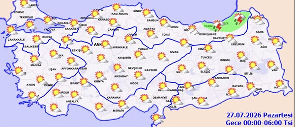 Karadeniz, Güney Ege ve Batı Akdeniz’de rüzgarın hızını artırarak fırtınamsı (4 ila 7 kuvvetinde) esmesi bekleniyor.