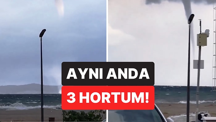 Bursa'da Nadir Görülen Doğa Olayı Kamerada! Aynı Anda 3 Hortum Oluştu