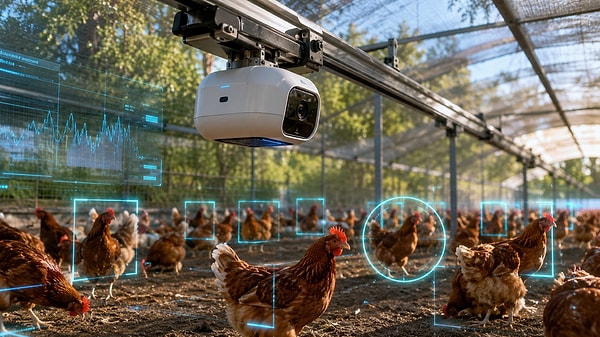Cutrofiano’da yer alan 25 bin metrekarelik açık hava kümesinde, yerden 10 metre yükseklikteki bir ray hattı üzerinde hareket eden yarım kiloluk özel bir kamera kullanılıyor.