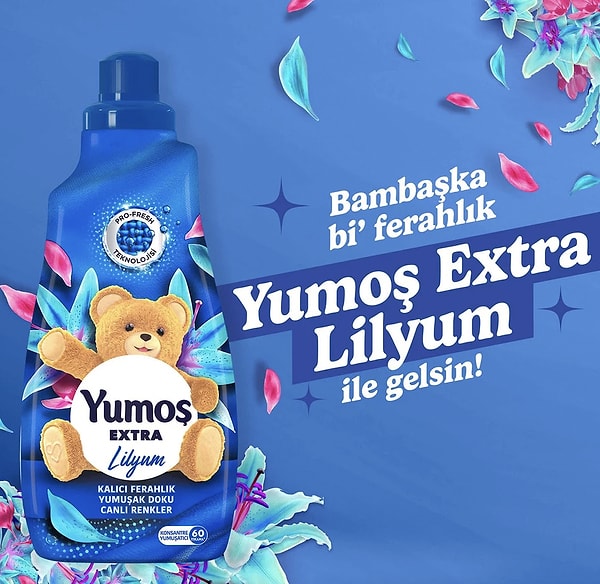 Yumoş Extra Lilyum konsantre çamaşır yumuşatıcı süpermarket indirimiyle sepette net 225,00 TL!