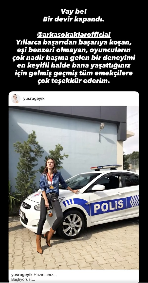 İşte Arka Sokaklar'ın Zeliş'i Yüsra Geyik'in duygusal veda paylaşımı: