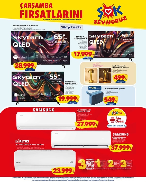 Skytech 65 inç 164 Ekran 4K QLED Whale TV 28 999 TL
