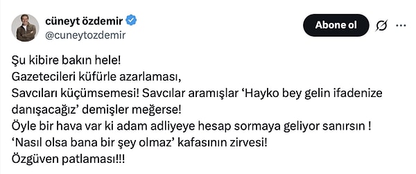 Hayko Cepkin'in gündem olan görüntülerine sessiz kalmayan isimlerden biri de gazeteci Cüneyt Özdemir oldu.