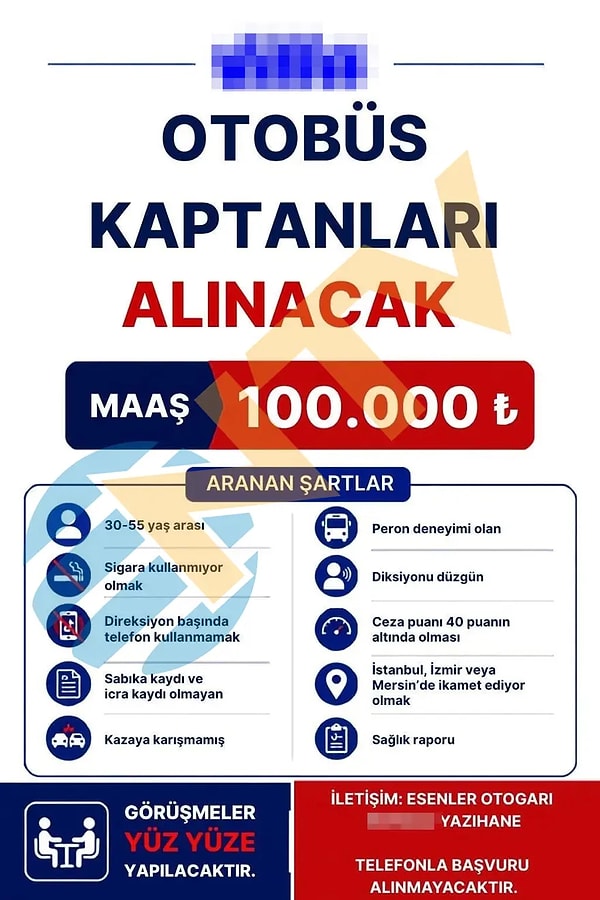 100 bin lira maaşla aranan şoför kriterleri neler?