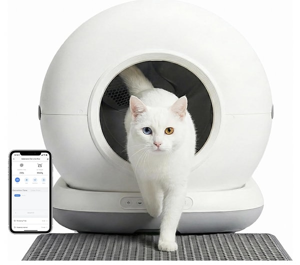 Haustier gri akıllı otomatik kedi tuvaleti %16 indirimle son 30 günün en ucuz fiyatı net 12.490 TL!