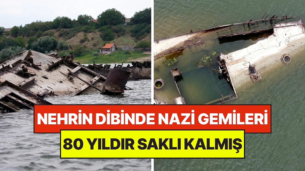 Nehirde Sular Çekilince 80 Yıldır Saklı Kalan Nazi Donanması Tek Tek Ortaya Çıktı