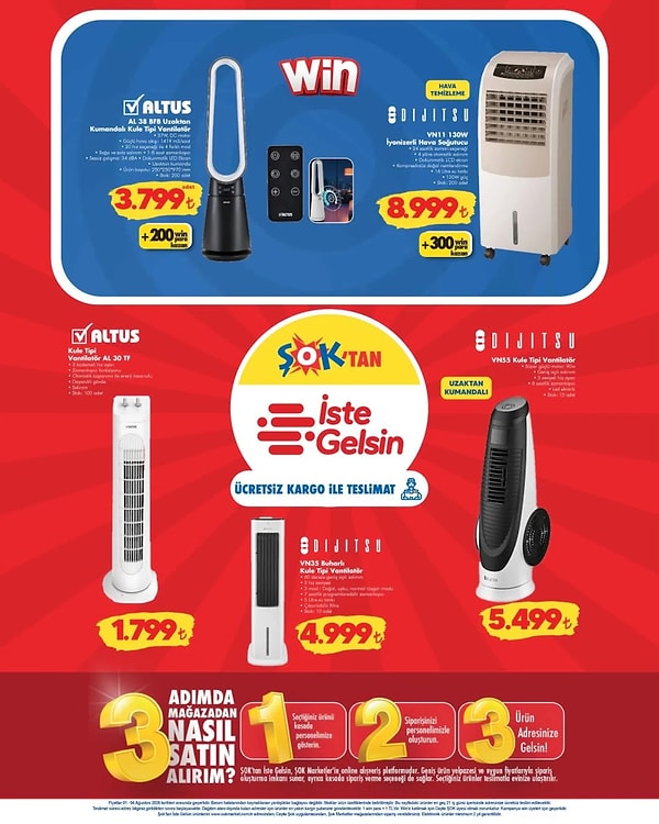 Altus AL 38 BFB Uzaktan Kumandalı Kule Tipi Vantilatör 3 799 TL