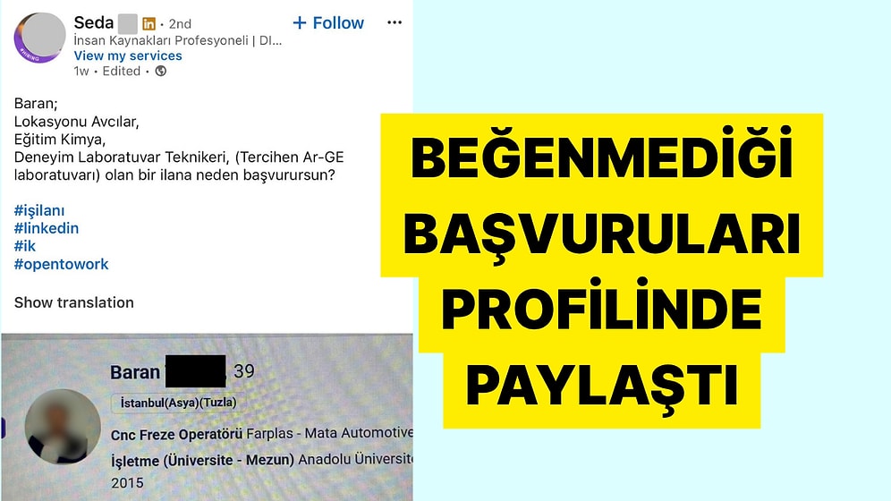 Beğenmediği Çalışan Adayını LinkedIn'den İfşa Eden İnsan Kaynakları Çalışanı Tepki Çekti