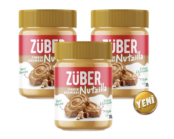 2. Züber Nutzilla fındık kreması 3'lü set ''ONEDİO350'' koduyla 1.200 TL'ye 350 TL indirimli!