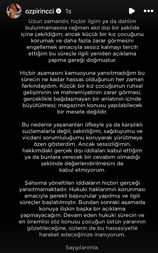 Özge Özpirinçci'den Kübra Süzgün'e yanıt.