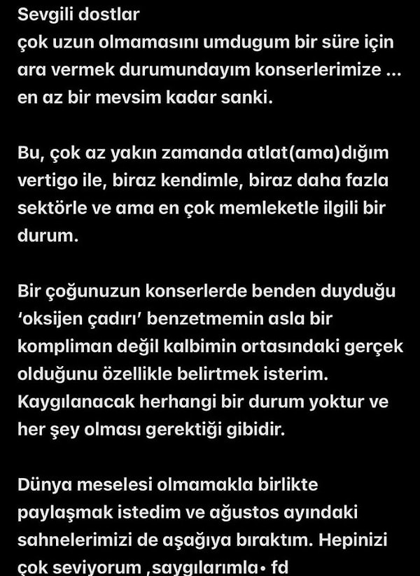 Feridun Düzağaç, bu kez müziğiyle değil, sosyal medya hesabından yaptığı sağlık açıklamasıyla gündeme geldi.