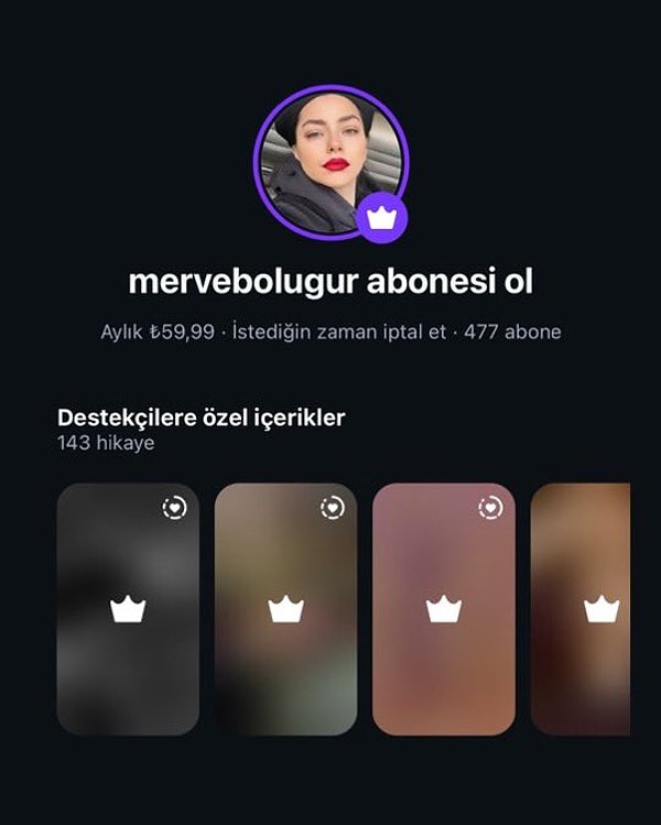 Sosyal medyayı aktif kullanan ünlü isimlerden biri olan Merve Boluğur, bu kez Instagram'ın ücretli abonelik sistemiyle gündeme geldi.
