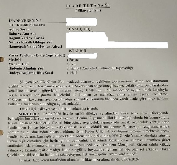 Krizin fitilini Ülkü Hilal Çiftçi'nin babası ateşledi. İstanbul Anadolu Cumhuriyet Başsavcılığı'na suç duyurusunda bulundu.
