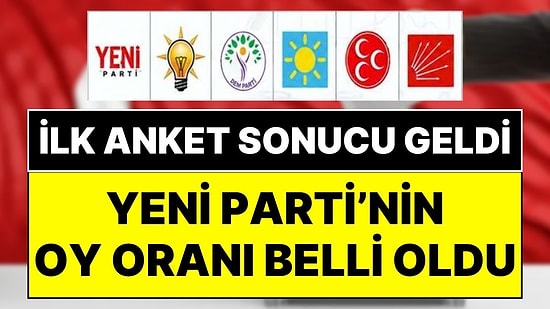 İlk Anket Sonucu: YENİ Parti'nin Oy Oranı Belli Oldu, CHP Barajın Altına Düştü!