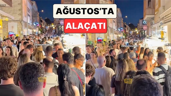 Zombi Filmine Benzetildi: Popüler Tatil Adresi Alaçatı Sokaklarında Ağustos Yoğunluğu Görüntülendi