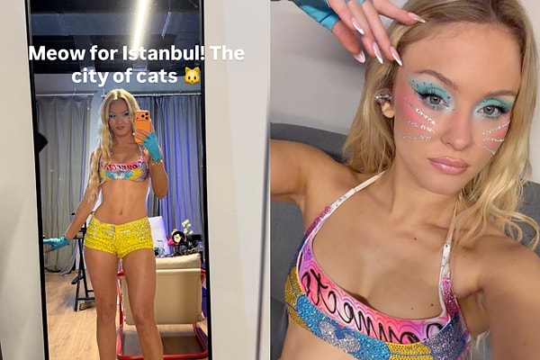 Larsson, sahne makyajını İstanbul’a özel seçtiğini Instagram hesabından yaptığı paylaşımla duyurdu.