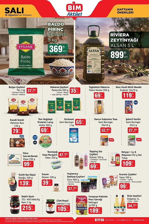 Efsane Baldo Pirinç 5 kg 369 TL