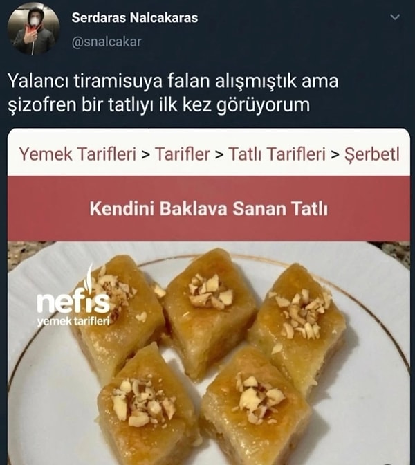 Belki hayali baklava olmaktı...