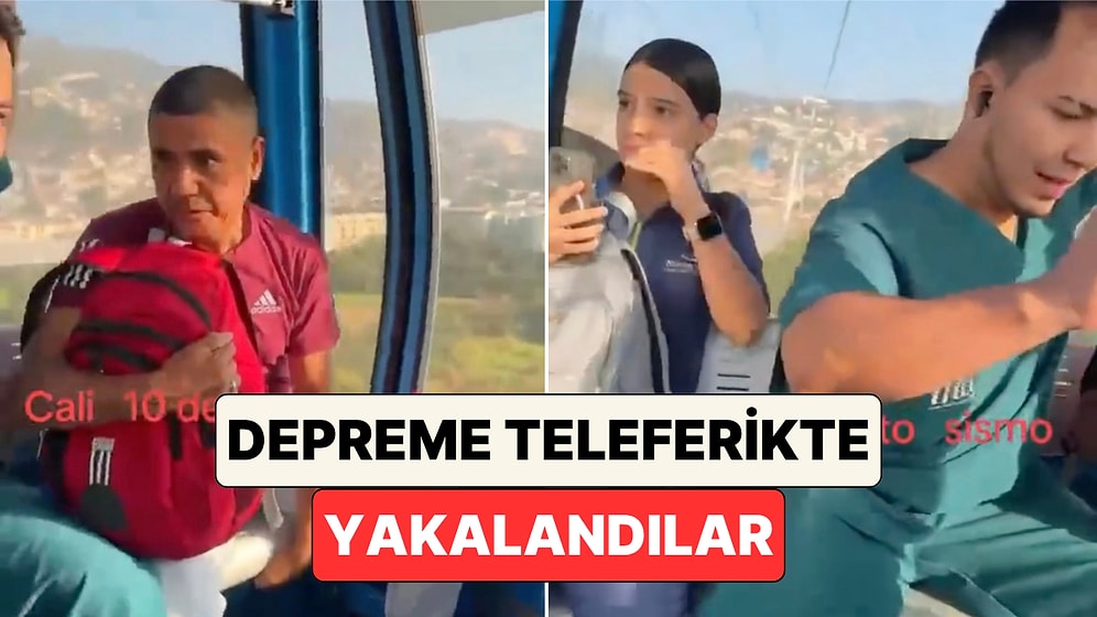 Metrelerce Yüksekte Korku Dolu Anlar: Kolombiya'daki Depreme Teleferikte Yakalandılar