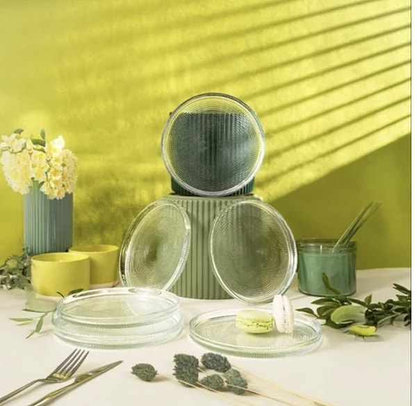 Fecra Loren 6'lı şeffaf cam pasta tabağı seti 479,99 TL yerine net 219,99 TL!
