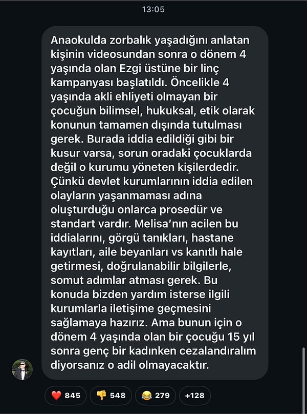 Tüm bunlara rağmen sosyal medyadaki tartışma dinmedi. Ezgi'nin Big5 Türkiye'den çıkarılmasını isteyen kullanıcıların Tolga Akış'a yönelik çağrılarının artması üzerine bu kez yapımcı bizzat devreye girdi.