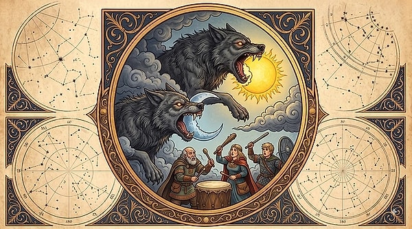 Scandinavia: Sky Wolves Sköll and Hati
