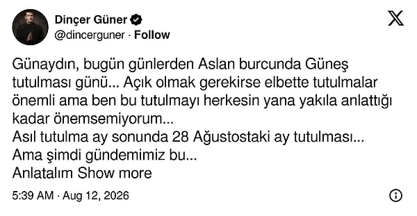 Dinçer Güner's Eclipse Interpretation👇