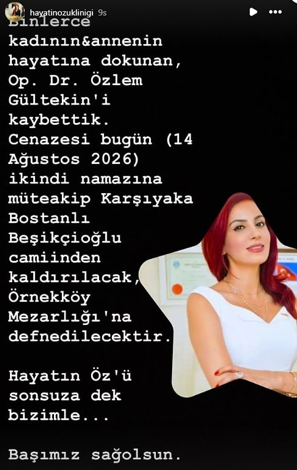 Kliniğin hesabından yapılan açıklama: